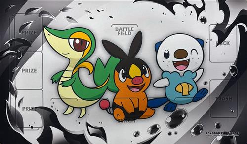 ポケットモンスター ポケモンカードゲーム ラバープレイマット「イッシュ地方の第一歩」ツタージャ&ポカブ&ミジュマル 集合 韓国限定
