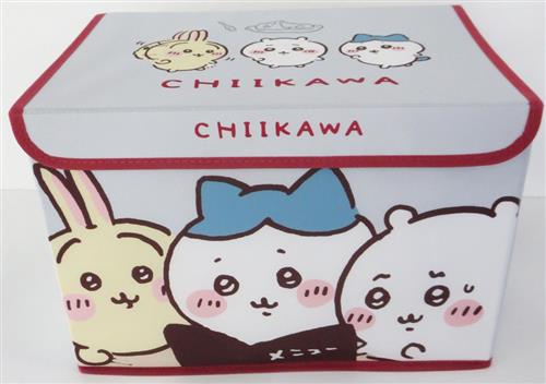 ちいかわ×しまむら フタつき収納ボックス グレー うさぎ&ハチワレ&うさぎ