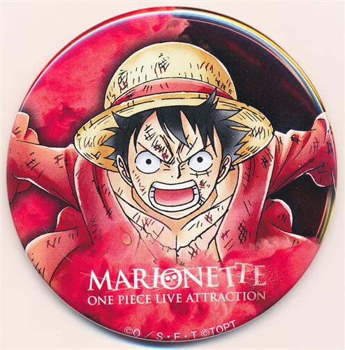 ONE PIECE LIVE ATTRACTION MARIONETTE 缶バッジ モンキー・D・ルフィ