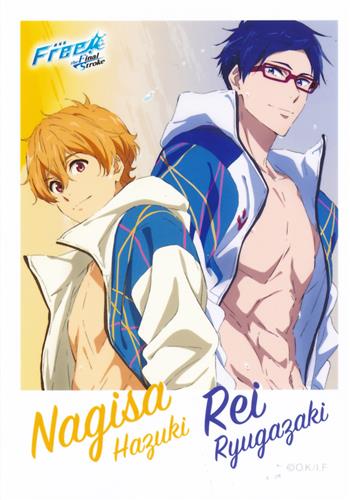 Free! CD Jacket Illustration Series ミニブロマイド 葉月渚&竜ヶ崎怜