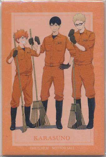 ハイキュー!!×東武動物公園 2022 描き下ろしイラスト 第2弾 飼育係ver. スクエア缶バッジ 烏野高校 日向翔陽&影山飛雄&月島蛍 【イベント限定 1BOX購入特典】