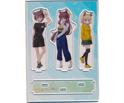 NEW GAME! アクリルスタンド 篠田はじめ&滝本ひふみ&飯島ゆん 【まんが王 コミック13巻有償特典】