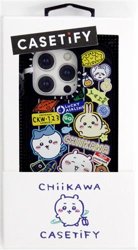 ちいかわ×CASETiFY ラゲッジステッカーケース ブラック (iPhone 15 Pro)