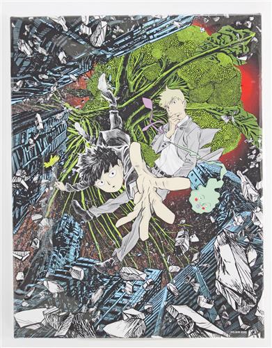 モブサイコ100 III EXHIBITION F6 キャンバスアート 影山茂夫&霊幻新隆&エクボ フルカラー