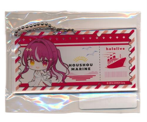 DMMスクラッチ ホロライブ×DMM TV 新感覚ドキュメントバラエティ ホロなゾンビ! D-8賞 チケット風アクリルキーホルダー 宝鐘マリン ミニキャラ