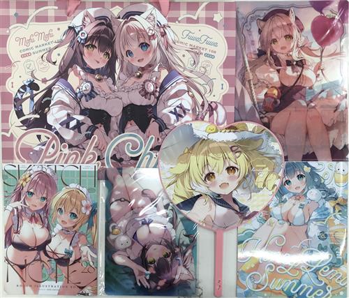 新刊6点セット(Honey Lemon Summer+SketchNote28+紙袋+ホログラムクリアファイル+クリア下敷き+ハートうちわ) 【オリジナル作品】[みけおう][PINK CHUCHU]