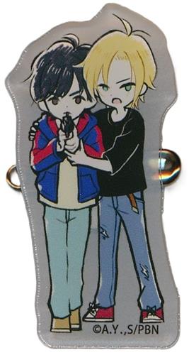 BANANA FISH Cafe and Bar -galleries- in IKEBUKURO BOX cafe&space メモリーアクリルバッジ 奥村英二&アッシュ・リンクス(英二拳銃)