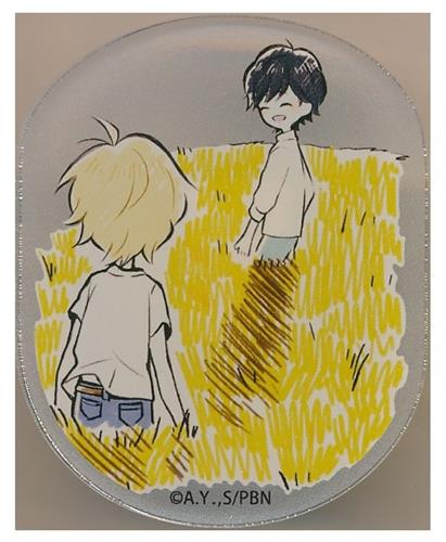 BANANA FISH Cafe and Bar -galleries- in IKEBUKURO BOX cafe&space メモリーアクリルバッジ 奥村英二&アッシュ・リンクス(麦畑)