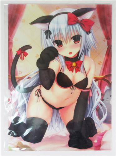 ワガママハイスペックOC 兎亜の猫コスA3クリアポスター 鳴海兎亜