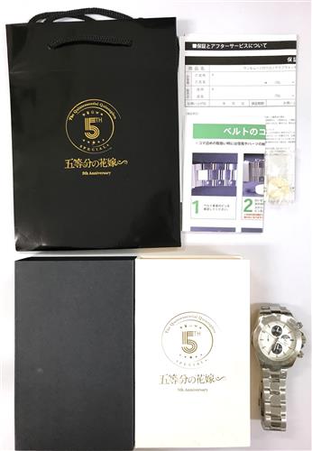 五等分の花嫁∽ 5周年記念ホワイトウェディング クロノグラフ腕時計 中野 三玖