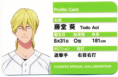忘却バッテリー×カラオケの鉄人 トレーディングプロフィールカード 藤堂葵