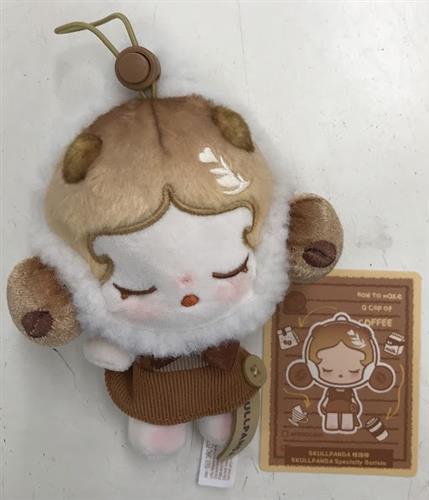 POP BEAN Coffee Factory シリーズ ぬいぐるみペンダント SKULLPANDA Specialty Barista