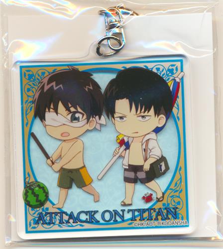 【未開封】進撃の巨人 Season 3 てくトコちょいデカアクリルキーホルダー エレン・イェーガー&リヴァイ 水着