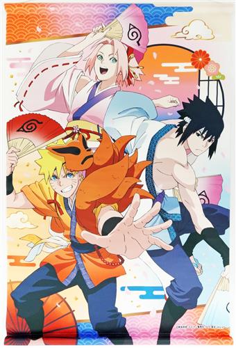 NARUTO-ナルト- 疾風伝 B2タペストリー A(舞踊) 春野サクラ&うちはサスケ&うずまきナルト