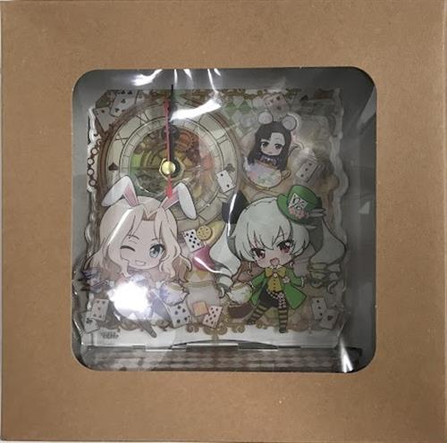 ガールズ&パンツァー 最終章 ぷちちょこミニアクリル置時計 【ケイ&アンチョビ&西絹代】不思議の国のアリスVer.