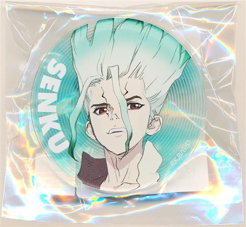 ドクターストーン　ゲン　レコード風アクリルバッジ Dr．STONE】＜夏商品＞ 描きおろしイラストグッズ販売