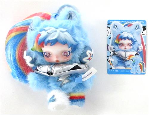 POPMART SKULLPANDA × My Little Pony シリーズ ぬいぐるみペンダント Rainbow Dash