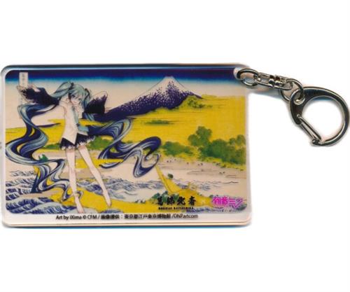 初音ミク×葛飾北斎 クリアアクリルキーホルダー 初音ミク(東海道江尻田子の浦略図)