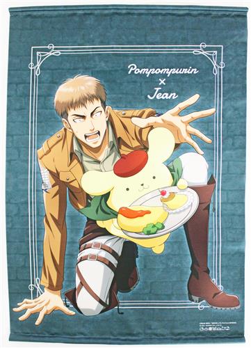 進撃の巨人×サンリオキャラクターズ BIGタペストリー ジャン・キルシュタイン&ポムポムプリン 【アニまるっ!限定】