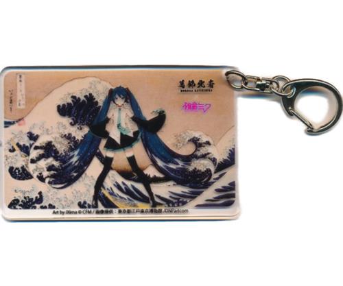 初音ミク×葛飾北斎 クリアアクリルキーホルダー 初音ミク(等身/通常衣装/神奈川沖浪裏)