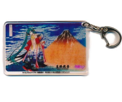 初音ミク×葛飾北斎 クリアアクリルキーホルダー 初音ミク(等身/凱風快晴)