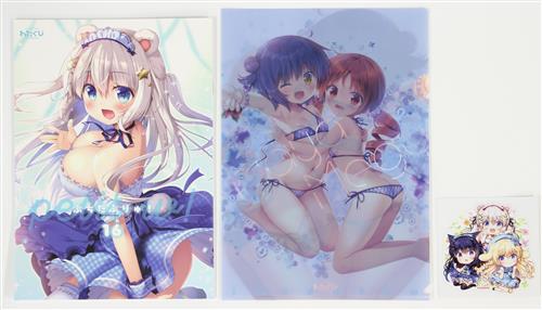 夏のわたくび新刊3点セット(Petit W! 16+マヤメグ水着A4クリアファイル+みみっこステッカー) 【ご注文はうさぎですか?】[笹井さじ][わたくび]