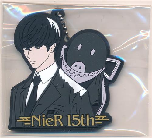 NieR ゲームシリーズ15周年記念くじ NieR 15th Anniversary E賞 ラバーストラップ 主人公(男子高生)&黒いママ