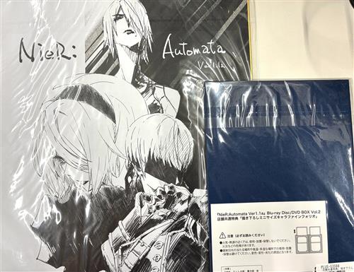 【未開封】NieR:Automata Ver1.1a 描き下ろし色紙 2B(ヨルハ二号B型)&9S(ヨルハ九号S型)&A2(ヨルハA型二号) +ミニサイズキャラファインフォリオ【メーカー BD-BOX/DVD-BOX2巻購入特典】