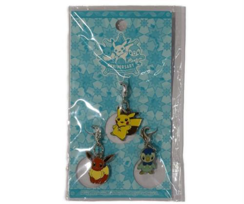 ポケットモンスター メタルチャーム3個セット ポケモンセンターサッポロ 1st anniversary ピカチュウ&イーブイ&ポッチャマ