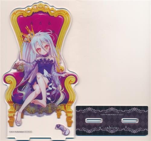 ノーゲーム・ノーライフ ラッキー缶バッジBOX ゴールド賞 BIGアクリルスタンド 白