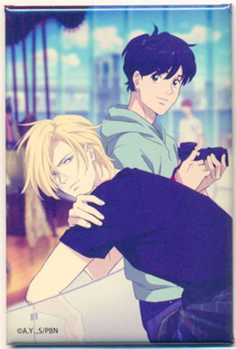 BANANA FISH スクエア缶バッジ アッシュ・リンクス&奥村英二 B 【BANANA FISH cafe&bar】