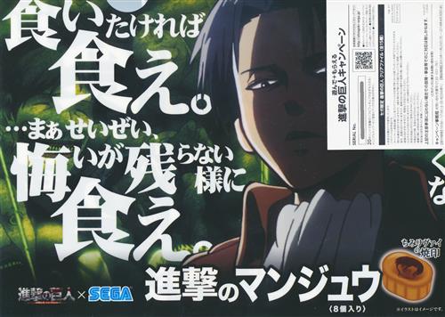 進撃の巨人 クリアファイル Cグループ リヴァイ&アルミン・アルレルト 【セガ限定 遊んで+もらえる進撃の巨人キャンペーン】
