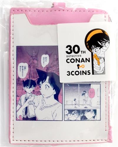 名探偵コナン×3COINS パスケース ピンク 工藤新一&毛利蘭