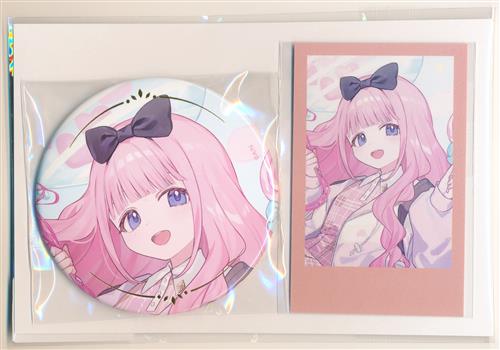 にじさんじ 誕生日グッズ2026 箔押し缶バッジ&チェキ風カード 周央サンゴ