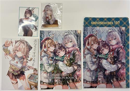 新刊5点セット(ROSHIDERE illustration book 3+あなろぐすけっち 6+「ミラーシュカ アーリャさん」アクリルスタンド+バニー有希クリアポストカード+切り離せるA4クリアファイルバッグ) 【時々ボソッとロシア語でデレる隣のアーリャさん】[ももこ][さしみねこ屋]