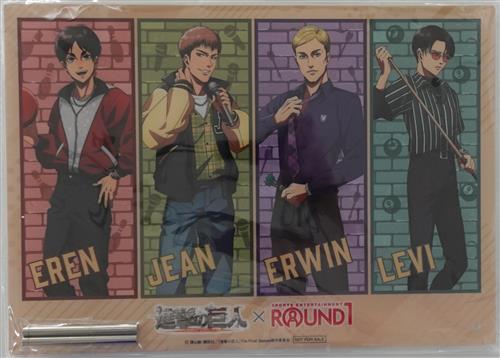 進撃の巨人×ROUND1 オリジナルA4アクリルプレート 集合(レトロ風ファッションver.)