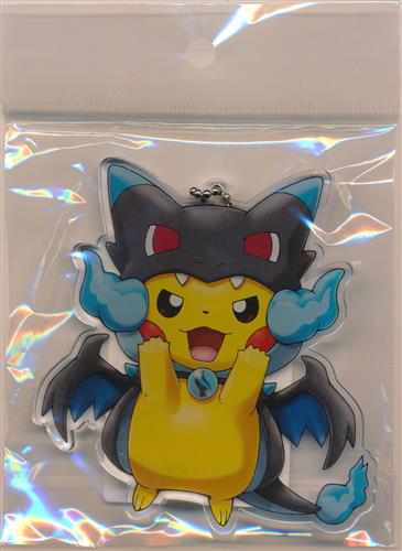 ポケットモンスター ダイカットアクリルチャーム メガリザードンXのポンチョを着たピカチュウ