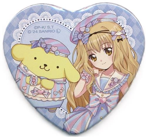 しゅごキャラ!×サンリオキャラクターズ POP UP STORE in HMV&BOOKS・HMV トレーディングハート缶バッジ 真城りま×ポムポムプリン