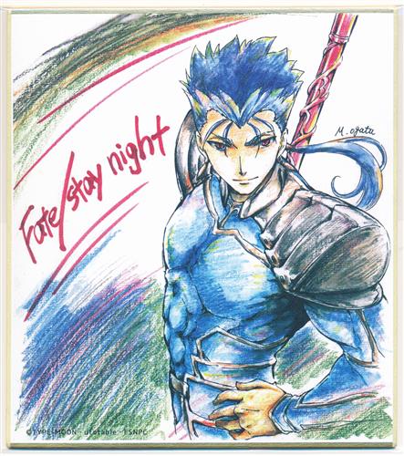 紙製品(キャラクター)　ランサー(イエロー) 「Fate/stay night [Unlimited Blade Works]×ufotable cafe 復刻 後期 ランダム複製ミニ色紙(B)」 紙製品(キャラクター) ランサー 「Fate/stay night [Unlimited