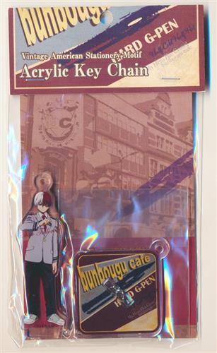 僕のヒーローアカデミア×文房具カフェ Vintage American Stationery Motif アクリルキーホルダー 轟焦凍
