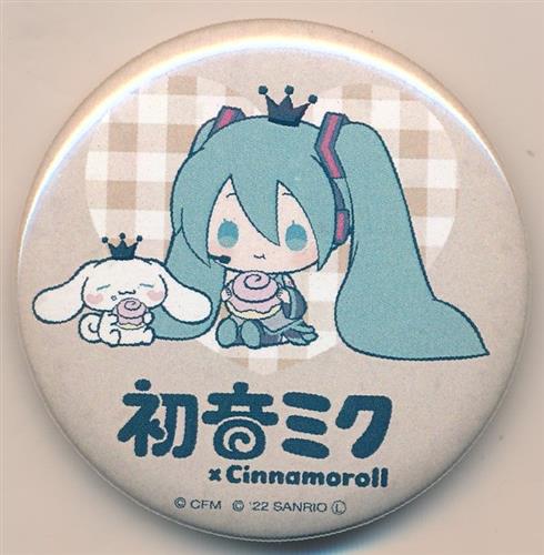 初音ミク×Cinnamoroll Cafe ランダム缶バッジ 初音ミク&シナモロール E