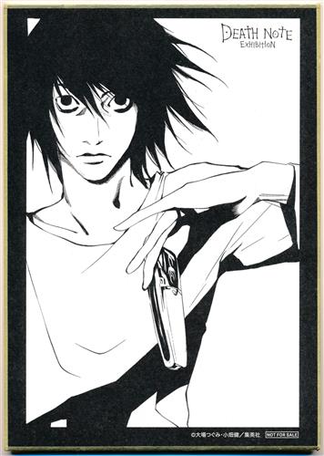 DEATH NOTE デスノート展 EXHIBITION 前半入場特典 ミニ色紙 モノクロ L(エル・ローライト)