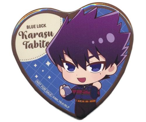 ブルーロック×東急不動産 BLUE LOCK SCRAMBLE -渋谷制覇- スタンプラリー達成ノベルティ 前半 ハート型缶バッジ 烏旅人(ミニキャラ)