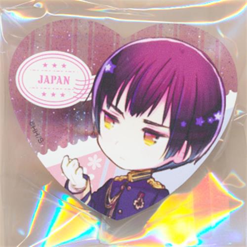 ヘタリア World☆Stars ハート型ラメアクリルバッジ Vol.2 日本 ﾍﾀﾘｱ