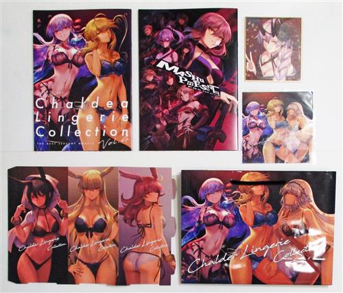 新刊セット(CHALDEA Lingerie Collection Vol.4+mashu presents FGO Fan Art Book II+ミニ色紙+ポップスタンド+マイクロファイバークロス+紙袋) 【Fate シリーズ】[ましゅー][ねこのおやしろ]