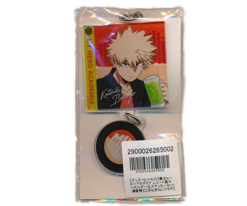 僕のヒーローアカデミア×カラオケまねきねこ レコード風キーホルダー・ステッカーセット 爆豪勝己