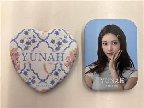 ILLIT エニマイくじ ILLIT SWEET COZY TIME D賞 スクエア缶バッジハート缶バッジセット YUNAH