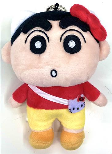 クレヨンしんちゃん×サンリオキャラクターズ ぬいぐるみマスコット しんちゃん(ハローキティ)赤