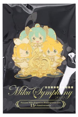 初音ミク Miku Symphony 2022 初音ミクシンフォニー Miku,Rin&Len 15th Anniversary ゴールドピンバッジ 初音ミク&鏡音リン&鏡音レン