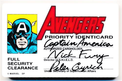 アベンジャーズ MARVEL IDカード風アクリルバッジ キャプテン・アメリカ